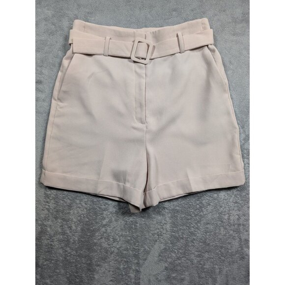 Express Pants - Express Bermuda Shorts Womens Size 10 Pink Extreme High Rise Pleated Belted